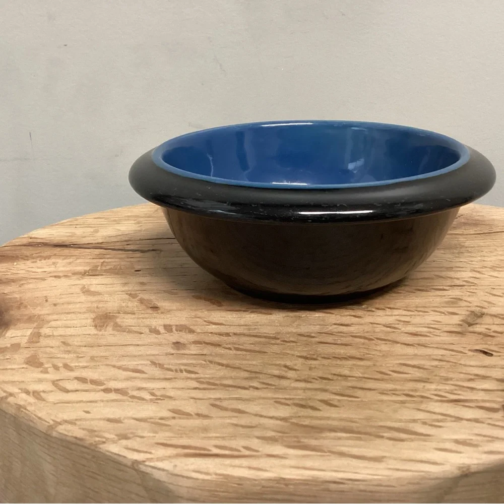 🔵 Ceramic crafted Pet Food or Water Bowl by Shep in great condition - Heavy